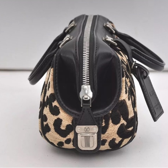 LV Limited Edition Chenille Leopard Baby/Mini Hand Boston Bag - Picture 5 of 15